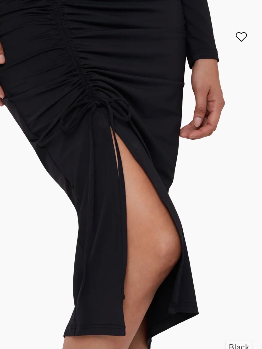 Rachel Parcell Asymmetric Shirred Jersey Midi-Dress in Black Size XS - Picture 3 of 12